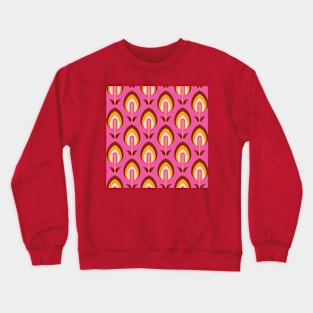 Pink Retro Flowers Crewneck Sweatshirt